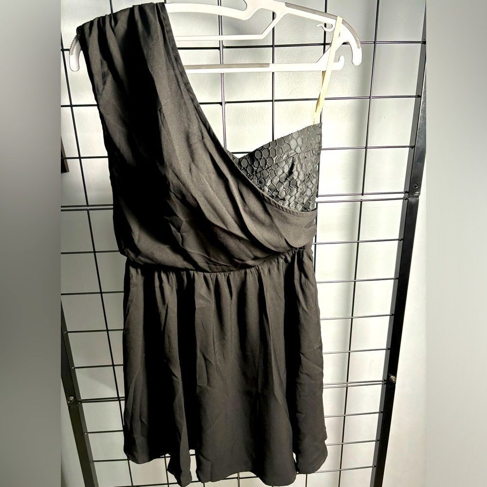 6 Shore Road black one shouldered mini dress NWT